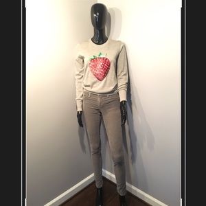 Markus Lupfer Sweater; AG Corduroy skinny jeans